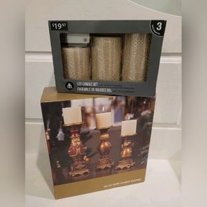 NEW LED 3pk Candles...with remote & Candle holders.